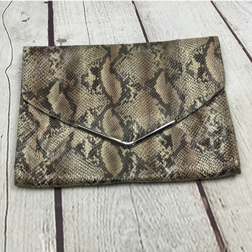 UEC Mossimo snake print vegan leather clutch